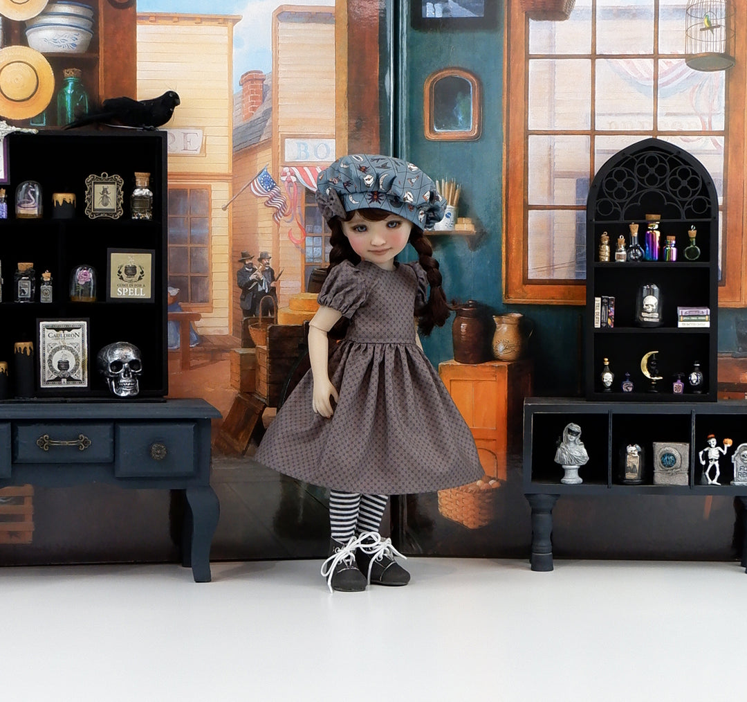 Midnight Noir - dress & pinafore with boots for Ruby Red Fashion Friends doll