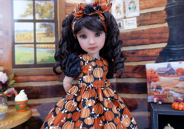 Midnight Pumpkins - dress and boots for Ruby Red Fashion Friends doll
