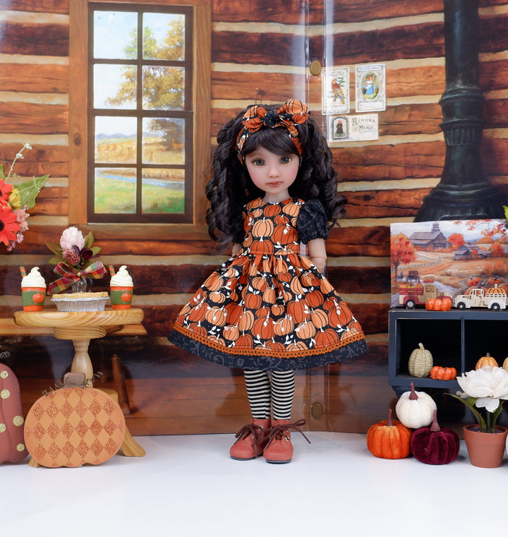 Midnight Pumpkins - dress and boots for Ruby Red Fashion Friends doll