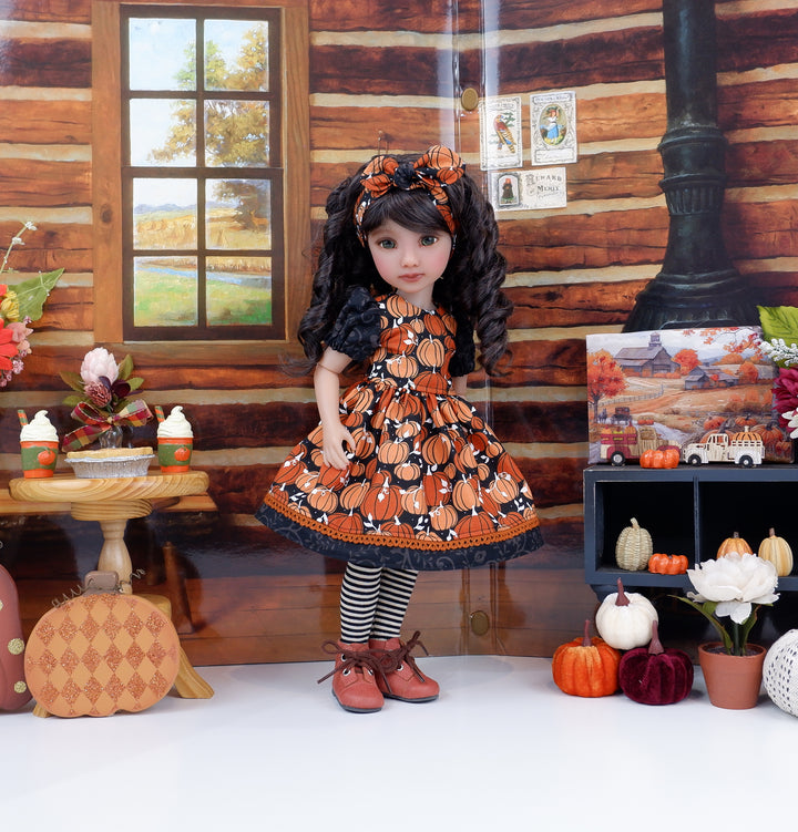 Midnight Pumpkins - dress and boots for Ruby Red Fashion Friends doll