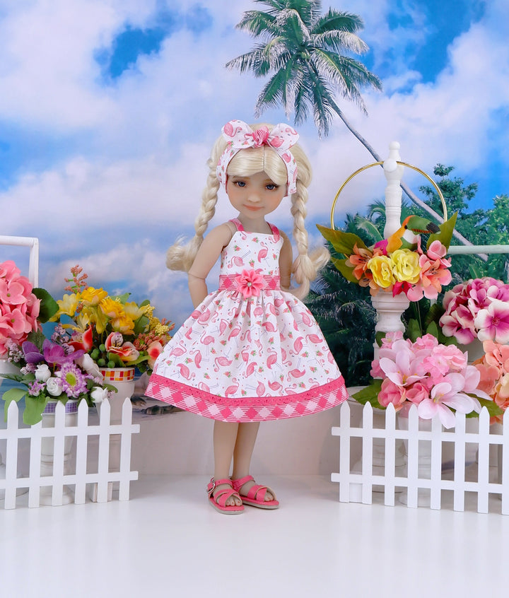 Mini Flamingos - dress with sandals for Ruby Red Fashion Friends doll