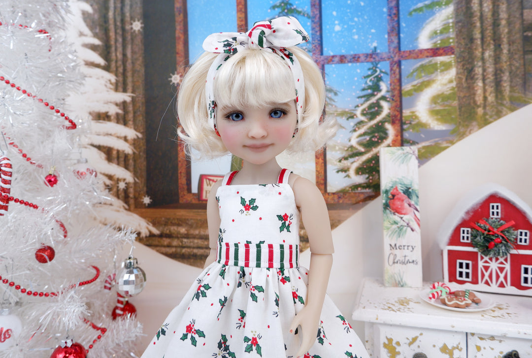 Mini Poinsettias - dress with shoes for Ruby Red Fashion Friends doll