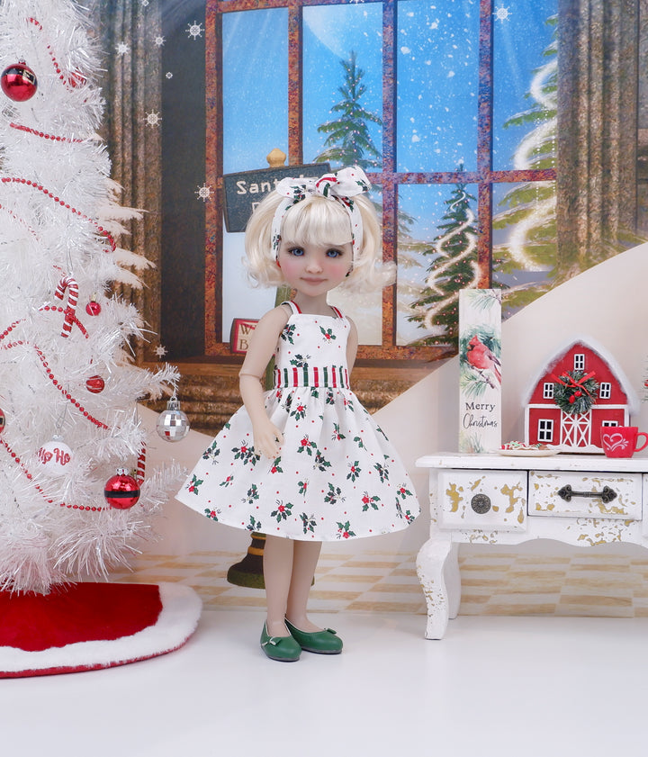 Mini Poinsettias - dress with shoes for Ruby Red Fashion Friends doll