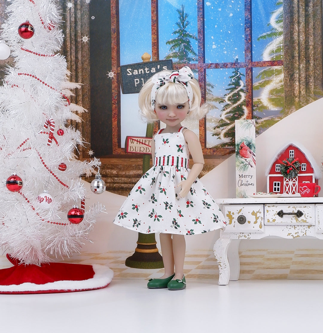 Mini Poinsettias - dress with shoes for Ruby Red Fashion Friends doll