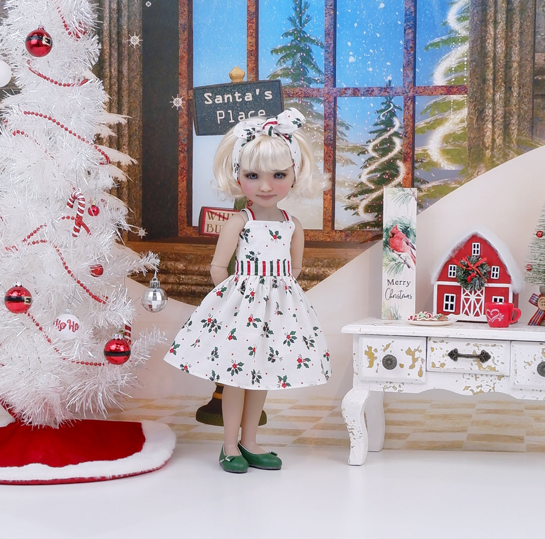 Mini Poinsettias - dress with shoes for Ruby Red Fashion Friends doll