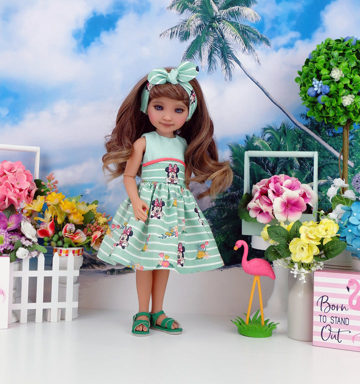 Minnie in Paradise - dress and sandals for Ruby Red Fashion Friends doll