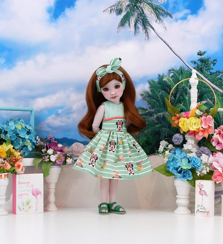 Minnie in Paradise - dress and sandals for Ruby Red Fashion Friends doll