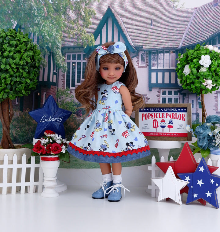 Minnie's 4th - dress with boots for Ruby Red Fashion Friends doll