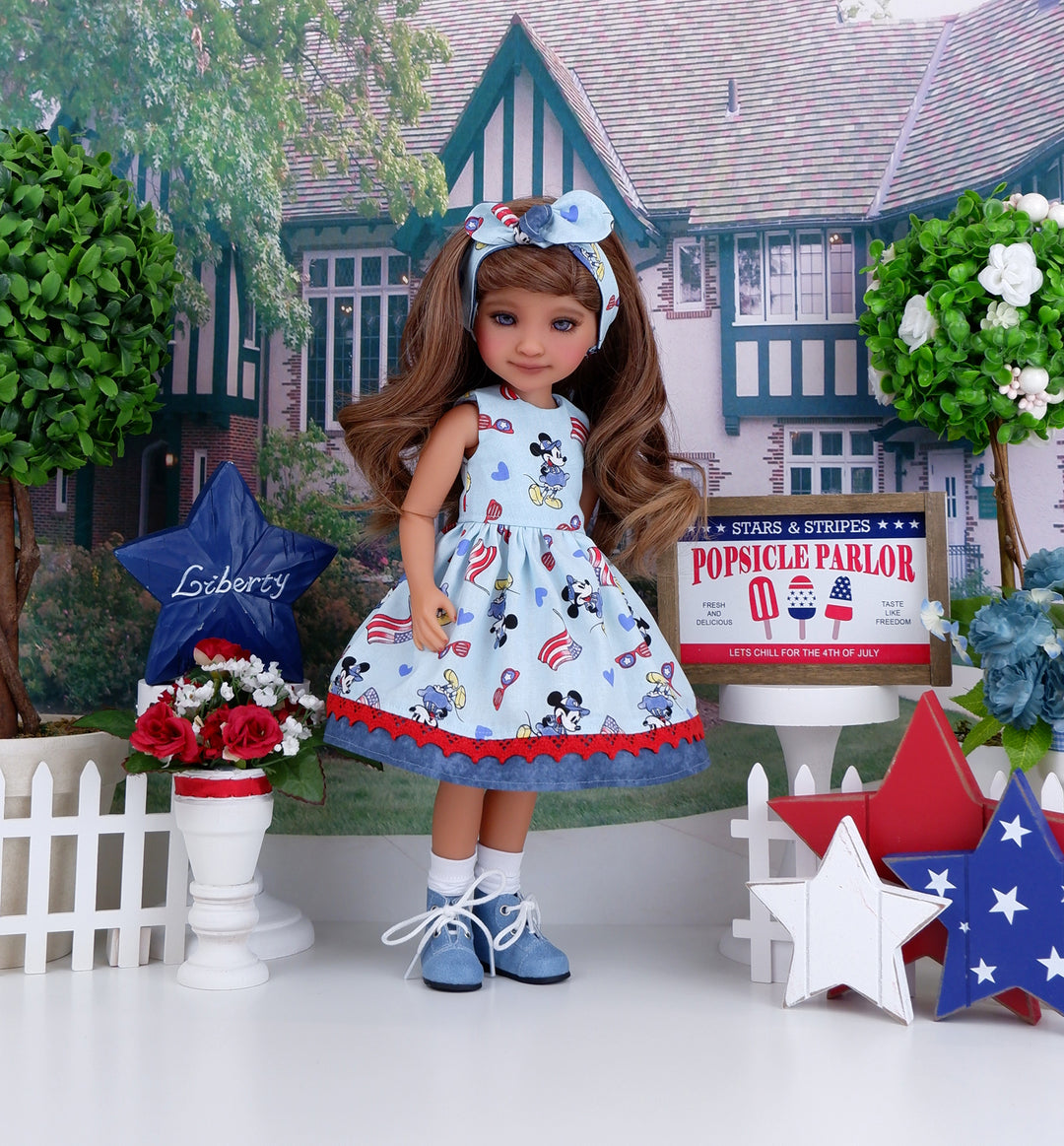 Minnie's 4th - dress with boots for Ruby Red Fashion Friends doll