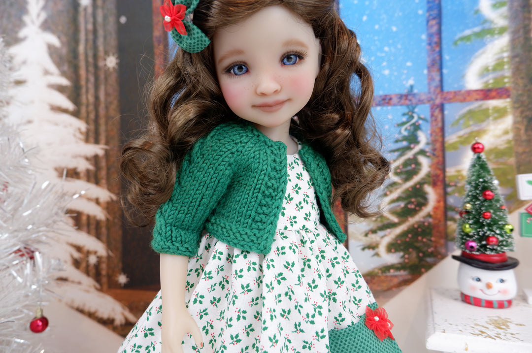 Miss Christmas - dress with sweater &amp; boots for Ruby Red Fashion Friends doll