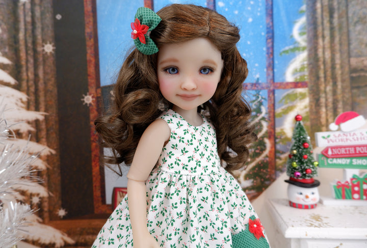 Miss Christmas - dress with sweater &amp; boots for Ruby Red Fashion Friends doll