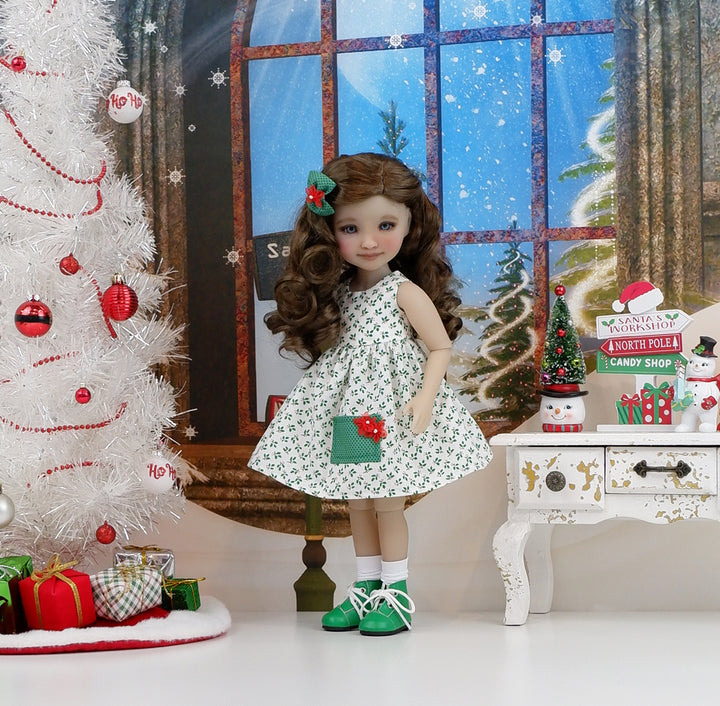 Miss Christmas - dress with sweater &amp; boots for Ruby Red Fashion Friends doll