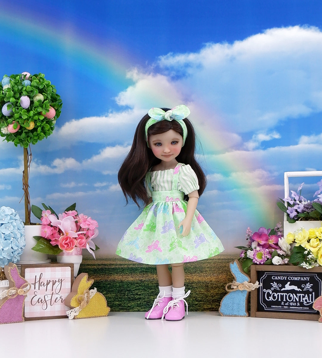 Miss Easter - blouse & jumper with boots for Ruby Red Fashion Friends doll