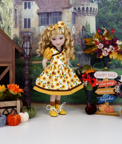 Miss Sunflower - dress with boots for Ruby Red Fashion Friends doll