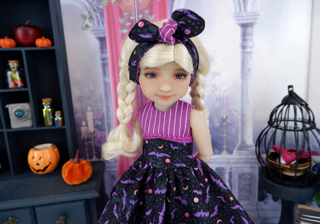 Moonlit Bats - dress and shoes for Ruby Red Fashion Friends doll