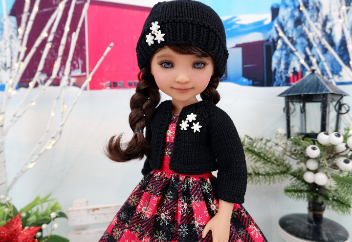 Mountain Snowflakes - dress, sweater and boots for Ruby Red Fashion Friends doll
