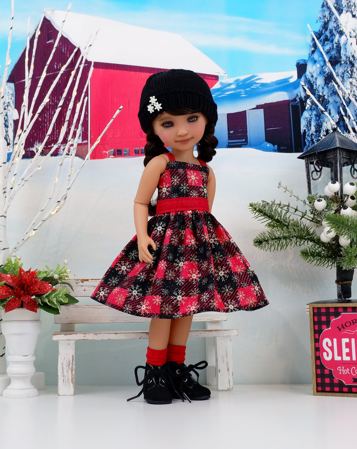 Mountain Snowflakes - dress, sweater and boots for Ruby Red Fashion Friends doll