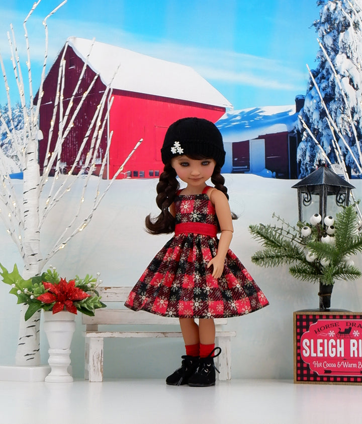 Mountain Snowflakes - dress, sweater and boots for Ruby Red Fashion Friends doll