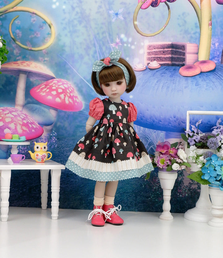 Mushroom Glade - dress with boots for Ruby Red Fashion Friends doll