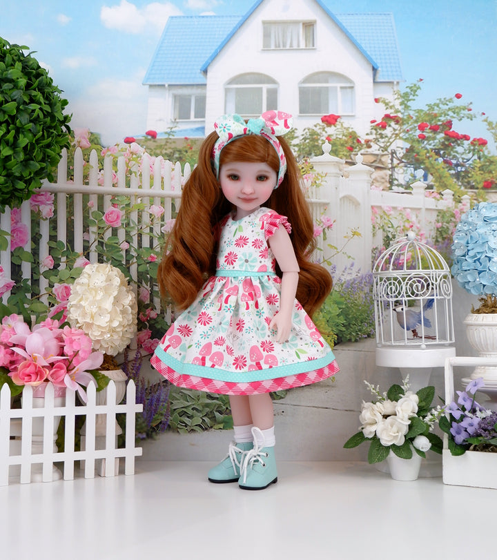 Mushroom Meadow - dress with boots for Ruby Red Fashion Friends doll