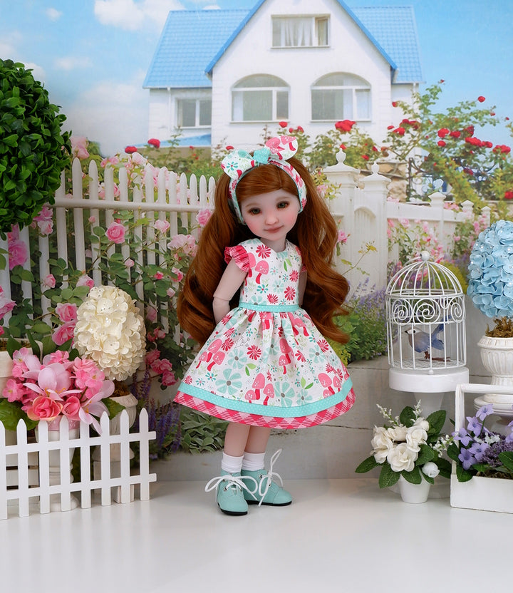 Mushroom Meadow - dress with boots for Ruby Red Fashion Friends doll