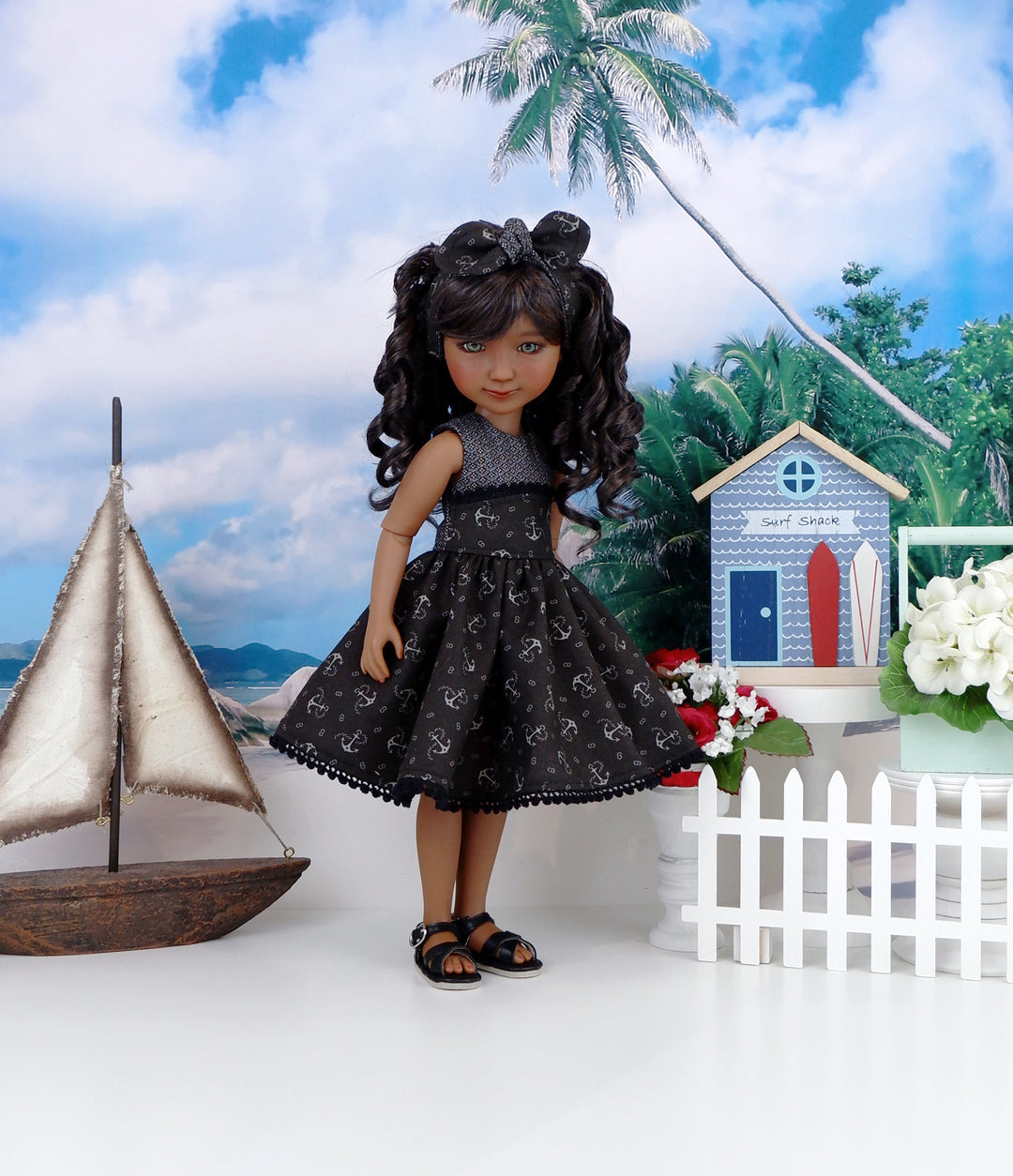 Nautical Noir - dress and sandals for Ruby Red Fashion Friends doll