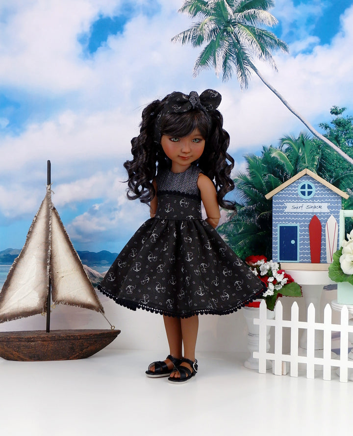 Nautical Noir - dress and sandals for Ruby Red Fashion Friends doll