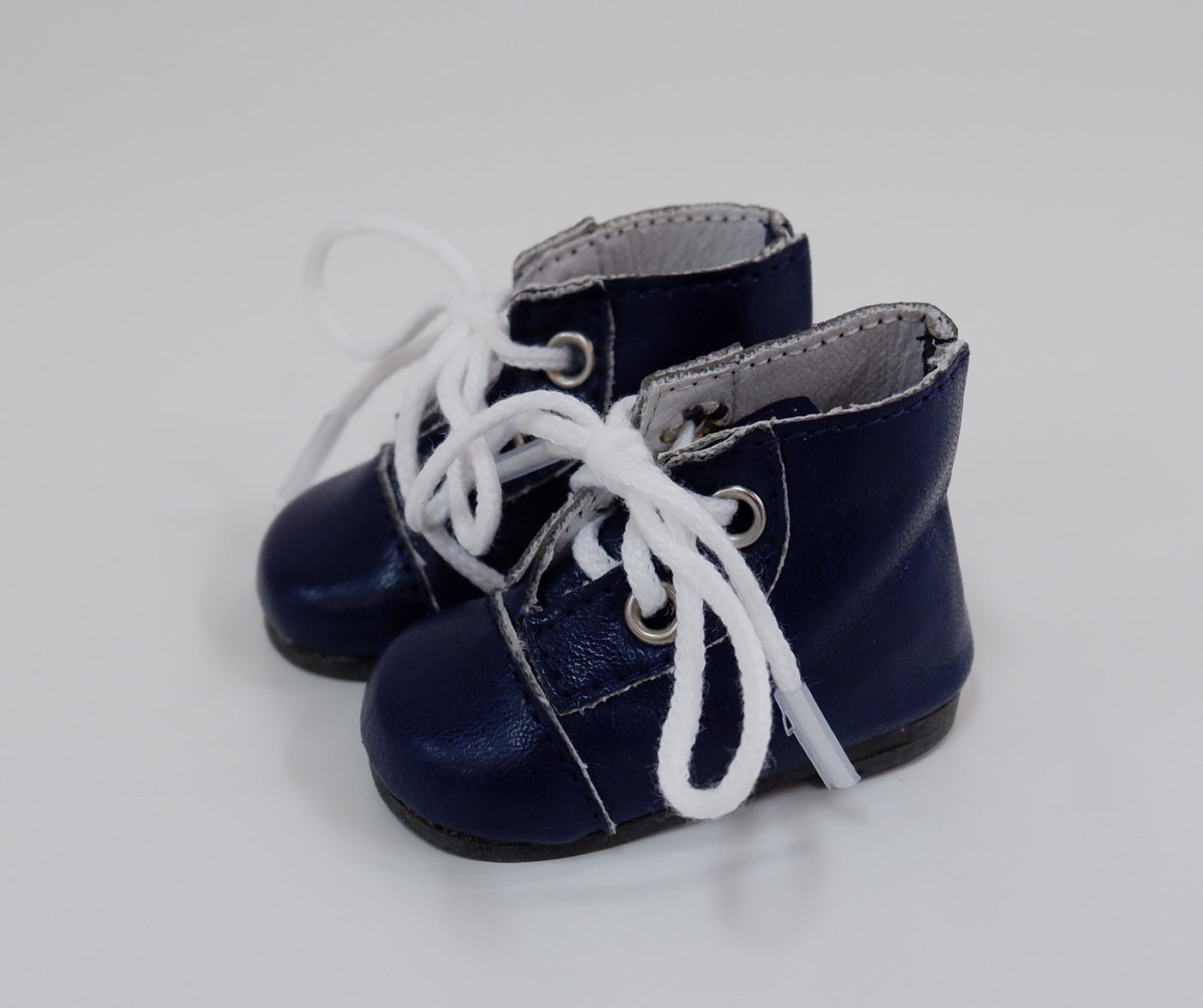Ankle Lace Up Boots - Navy