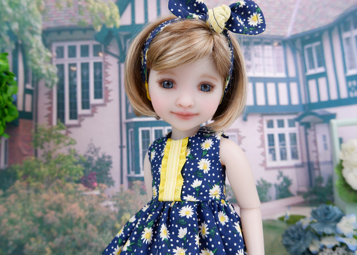 Navy Daisy - top & bloomers with shoes for Ruby Red Fashion Friends doll