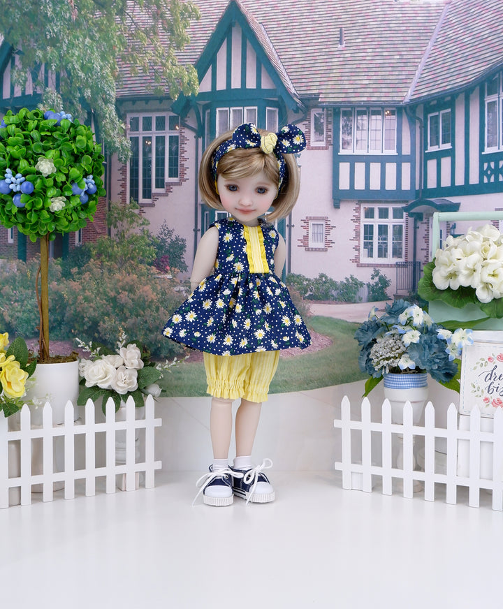 Navy Daisy - top & bloomers with shoes for Ruby Red Fashion Friends doll