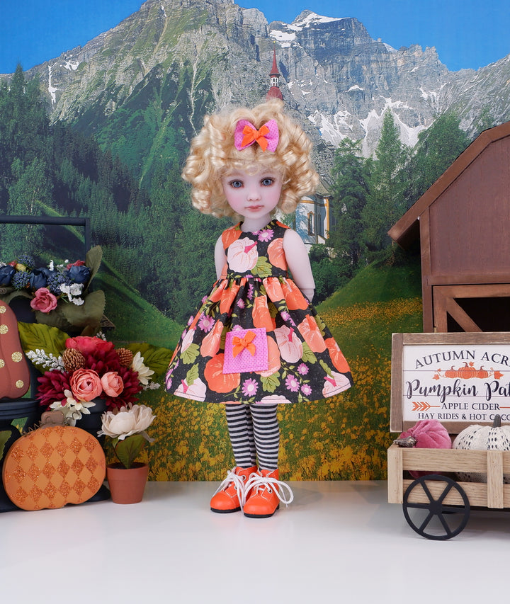 Nevermore Pumpkins - dress with boots for Ruby Red Fashion Friends doll