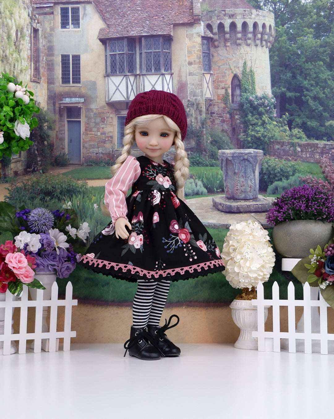 Night Blooming Roses - dress with boots for Ruby Red Fashion Friends doll