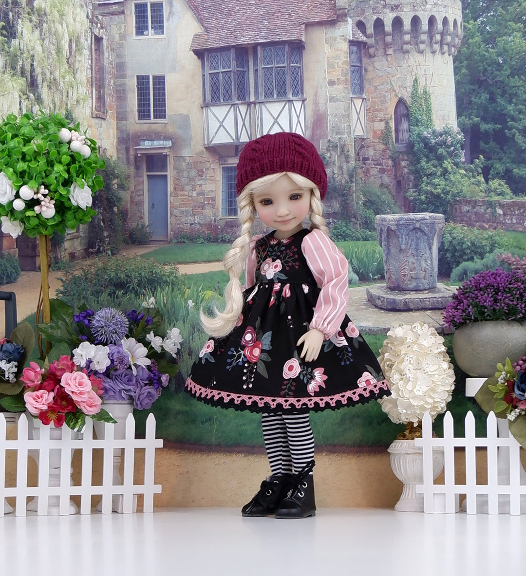 Night Blooming Roses - dress with boots for Ruby Red Fashion Friends doll