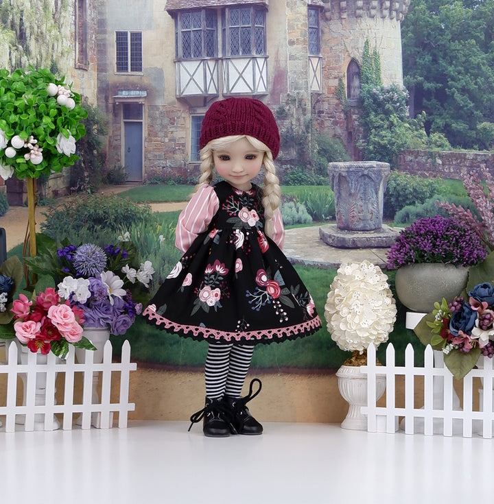 Night Blooming Roses - dress with boots for Ruby Red Fashion Friends doll