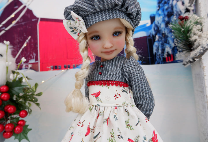 Noel Cardinals - dress with shoes for Ruby Red Fashion Friends doll