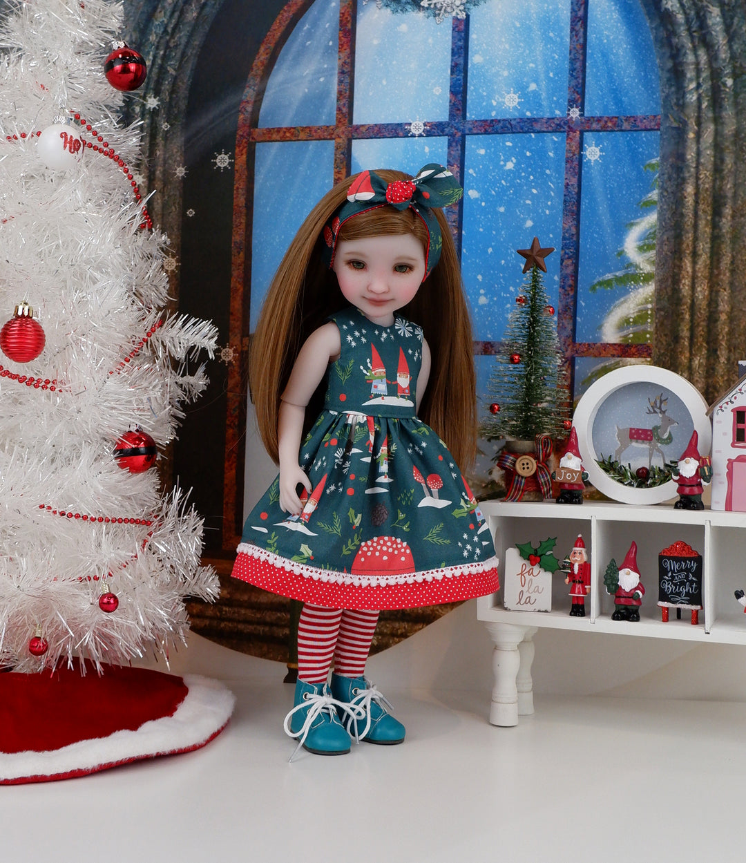 Noel Gnomes - dress with boots for Ruby Red Fashion Friends doll