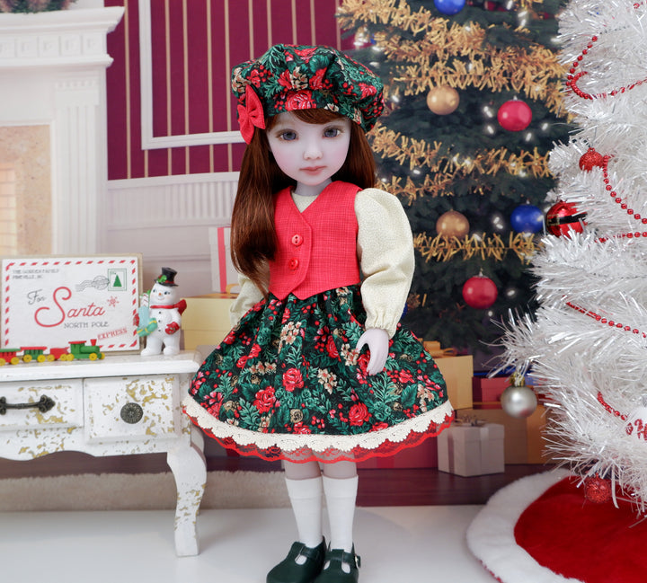 Noel Rose - dress & vest with shoes for Ruby Red Fashion Friends doll