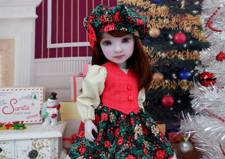 Noel Rose - dress & vest with shoes for Ruby Red Fashion Friends doll