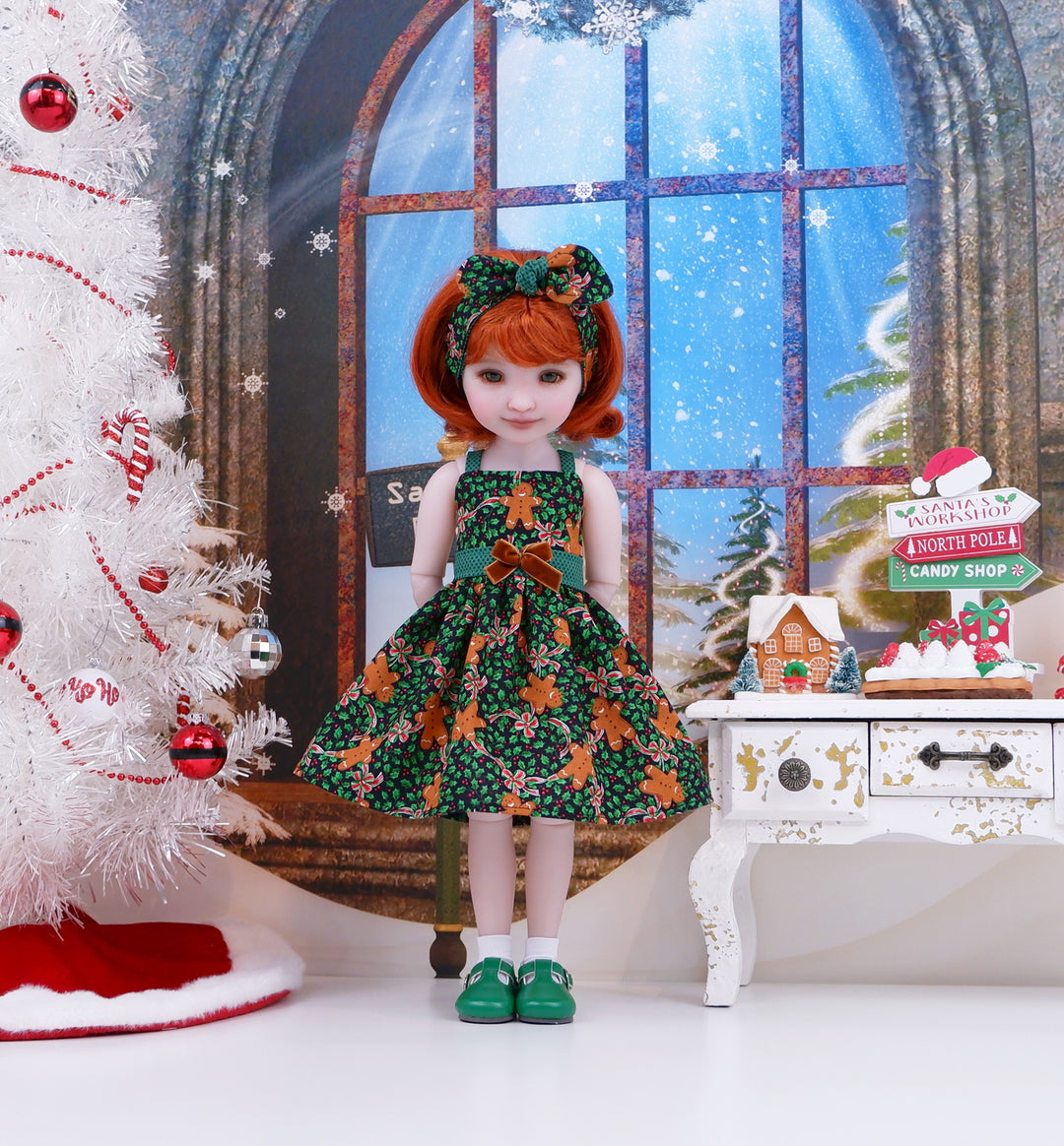 North Pole Gingerbread - dress with shoes for Ruby Red Fashion Friends doll