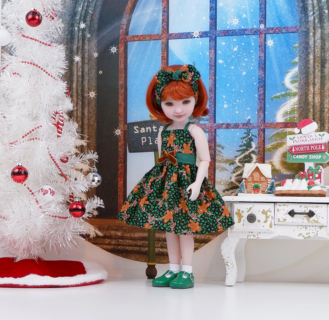 North Pole Gingerbread - dress with shoes for Ruby Red Fashion Friends doll