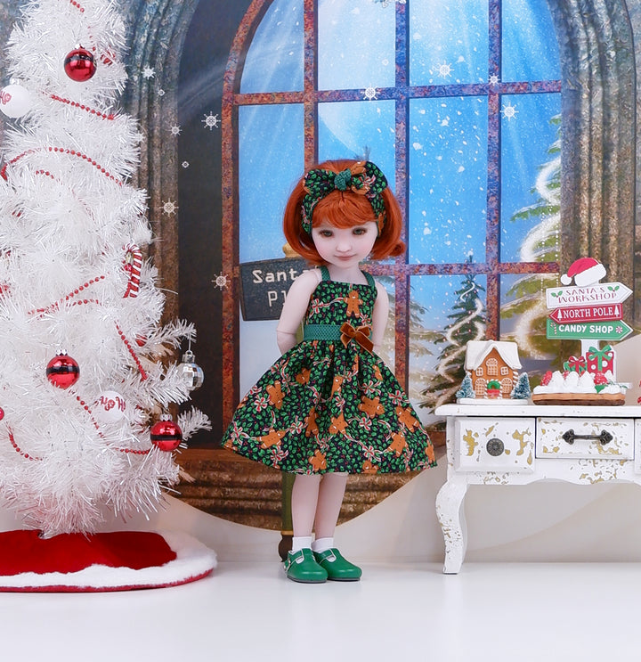 North Pole Gingerbread - dress with shoes for Ruby Red Fashion Friends doll