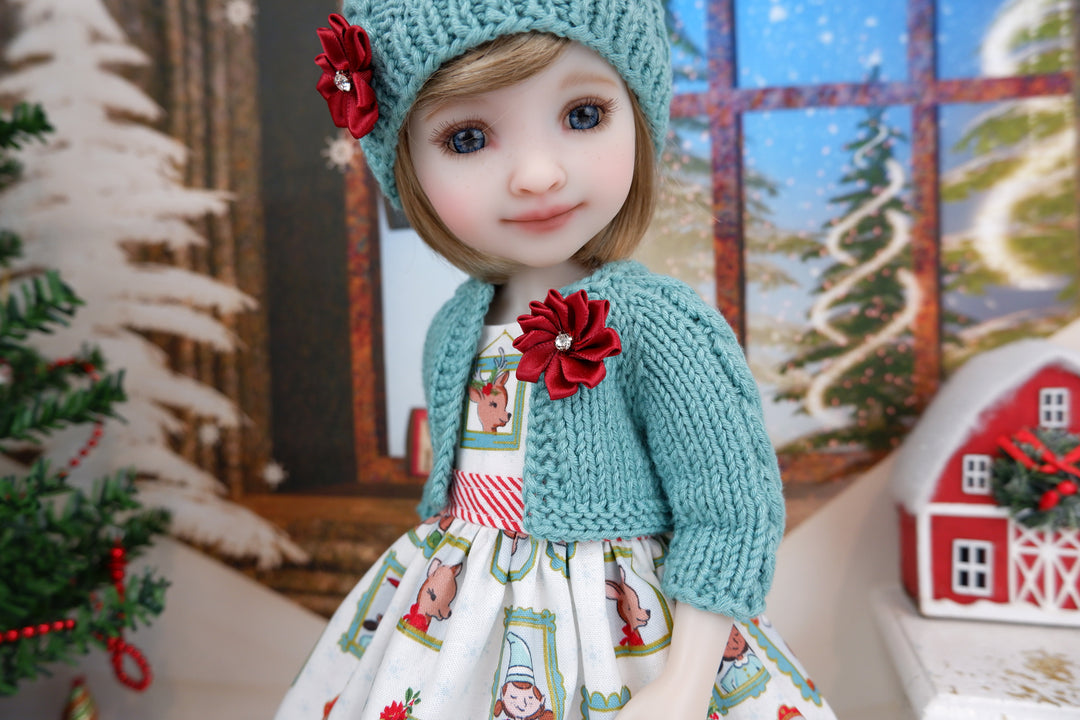 North Pole Portraits - dress, sweater and boots for Ruby Red Fashion Friends doll