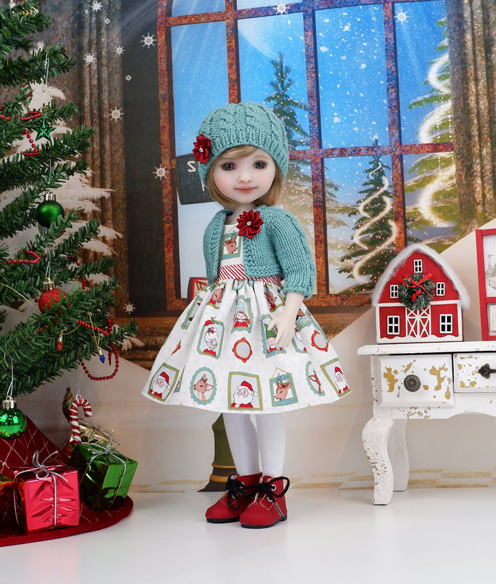 North Pole Portraits - dress, sweater and boots for Ruby Red Fashion Friends doll