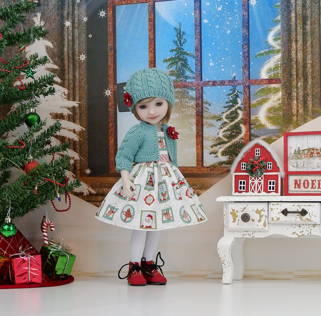 North Pole Portraits - dress, sweater and boots for Ruby Red Fashion Friends doll