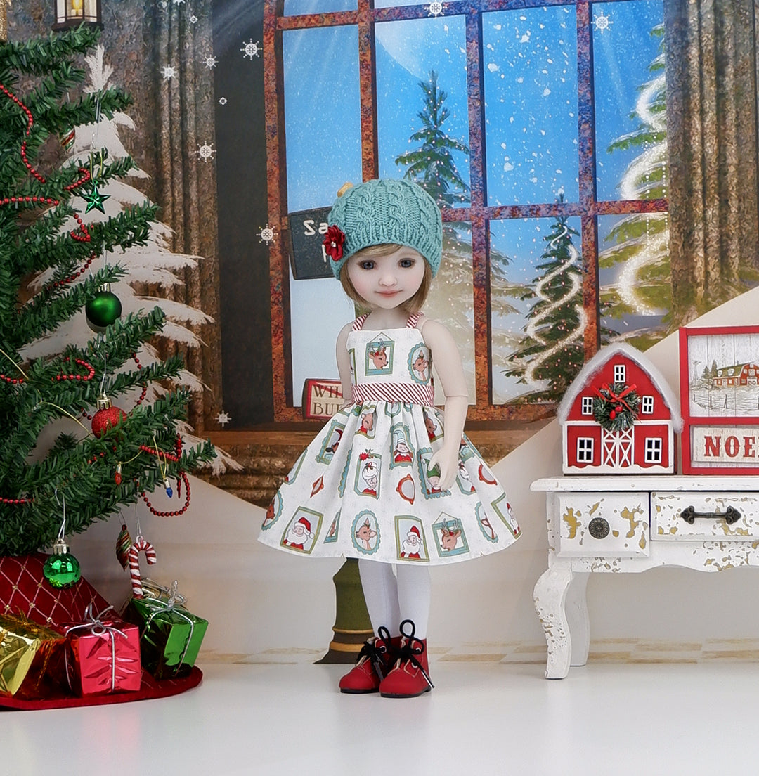North Pole Portraits - dress, sweater and boots for Ruby Red Fashion Friends doll