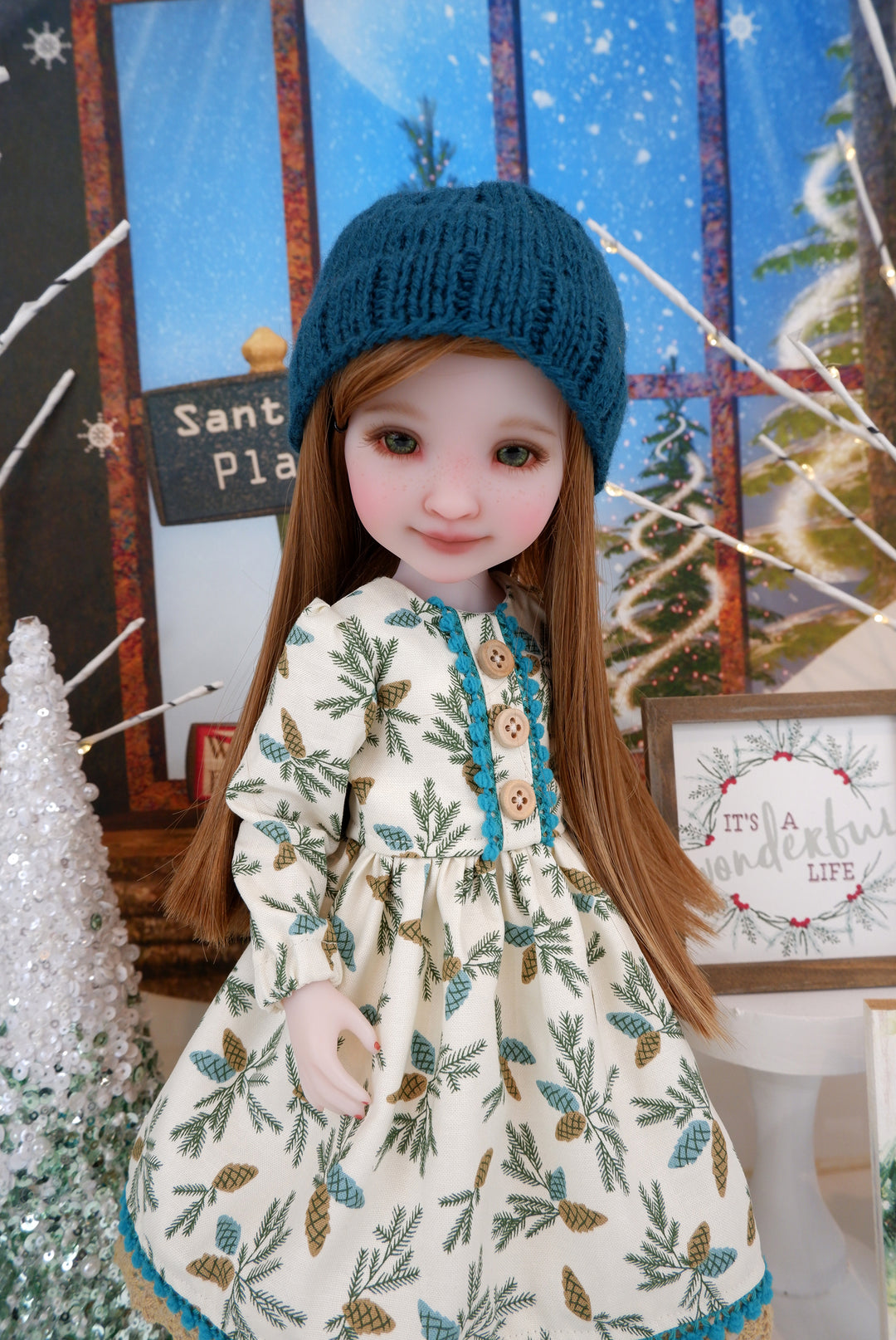 Northern Fir - dress ensemble with boots for Ruby Red Fashion Friends doll