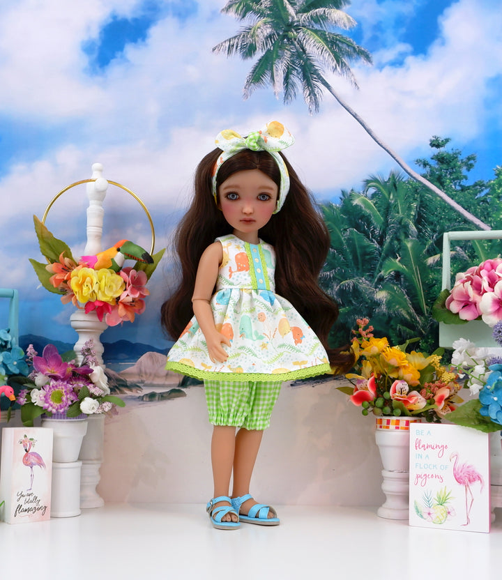 Ocean Critters - top & bloomers with sandals for Ruby Red Fashion Friends doll