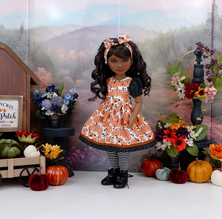 October Pumpkins - dress and boots for Ruby Red Fashion Friends doll