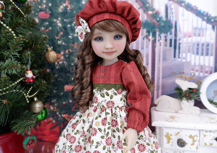 Old World Poinsettia - dress with shoes for Ruby Red Fashion Friends doll