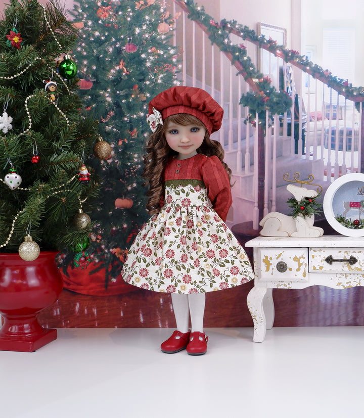 Old World Poinsettia - dress with shoes for Ruby Red Fashion Friends doll